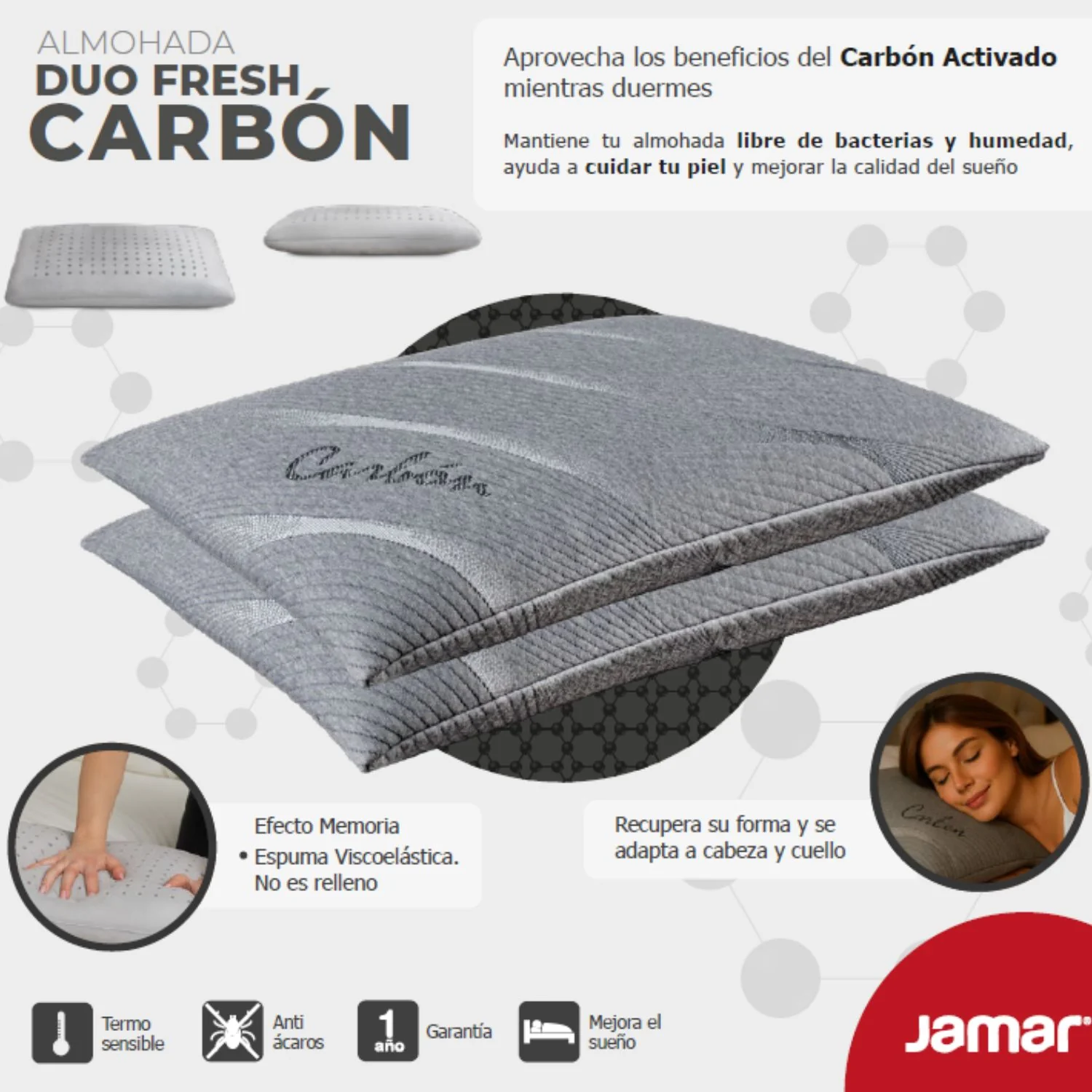 Almohada Viscoelastica Fresh Carbon Setx2 - Image 4