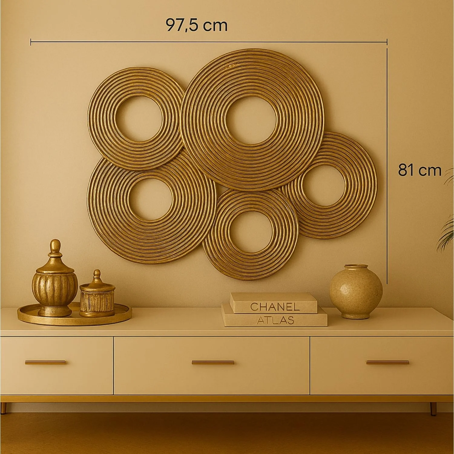 Apliques 97.5X4.5X81 Dorado Discos F243 - Image 5
