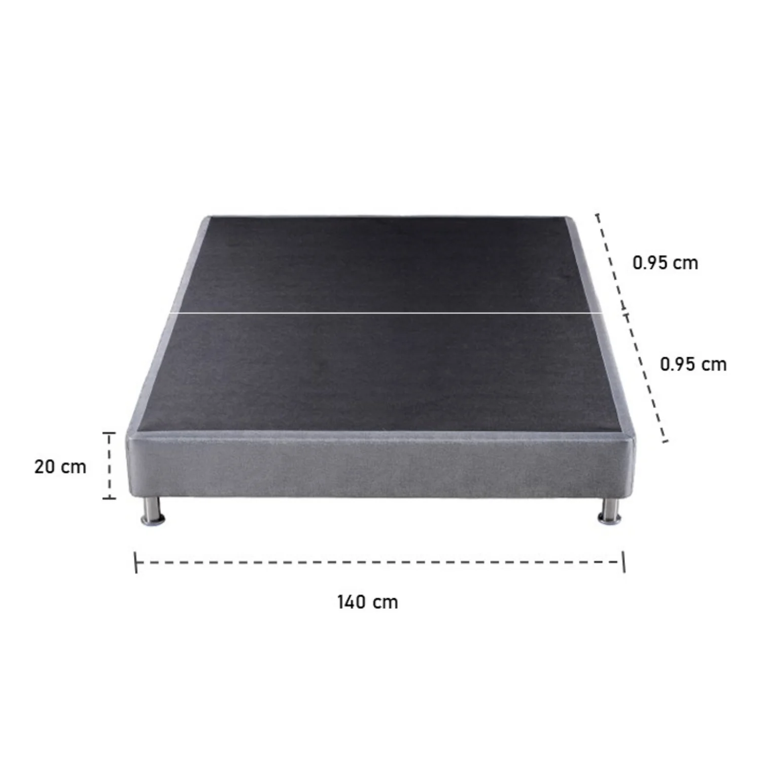 Base Cama Doble Lexus Deluxe Gris Par - Image 4