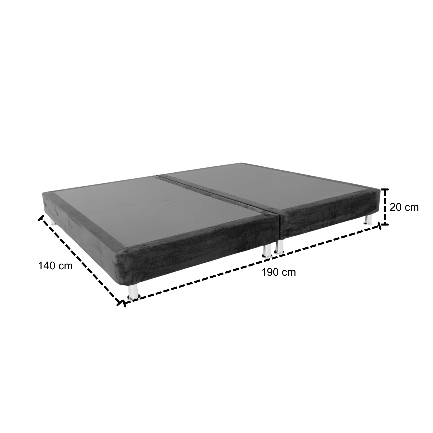 Base Cama Doble Napoli Microfibra Gris Par - Image 4