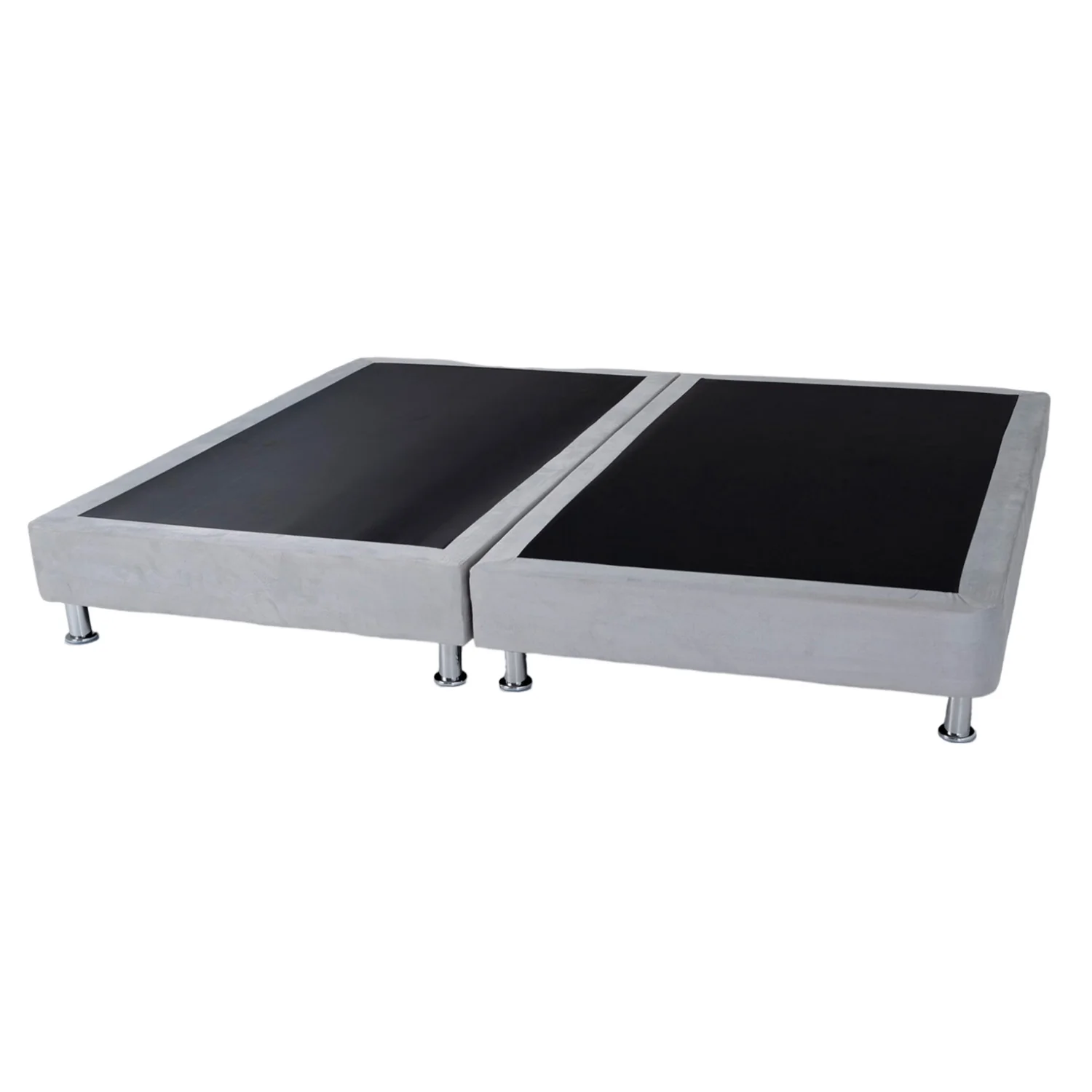 Base Cama Queen Napoli Microfibra Gris Par - Image 3