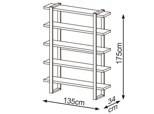 Biblioteca Denzel Off White, Natural 135X175X34 - Image 4