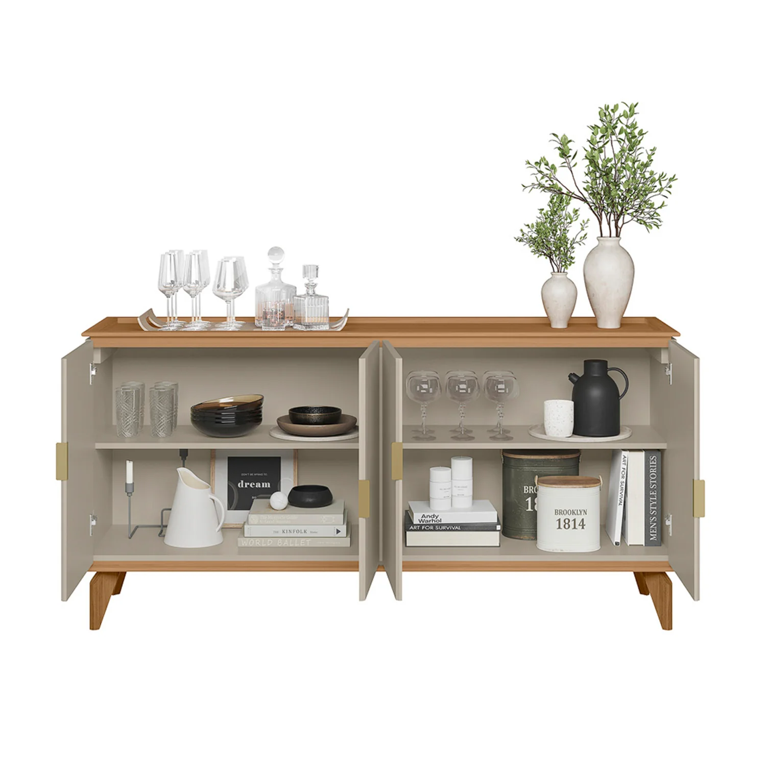 Bifé Viena Natural, Off White 160X89X42 - Image 4