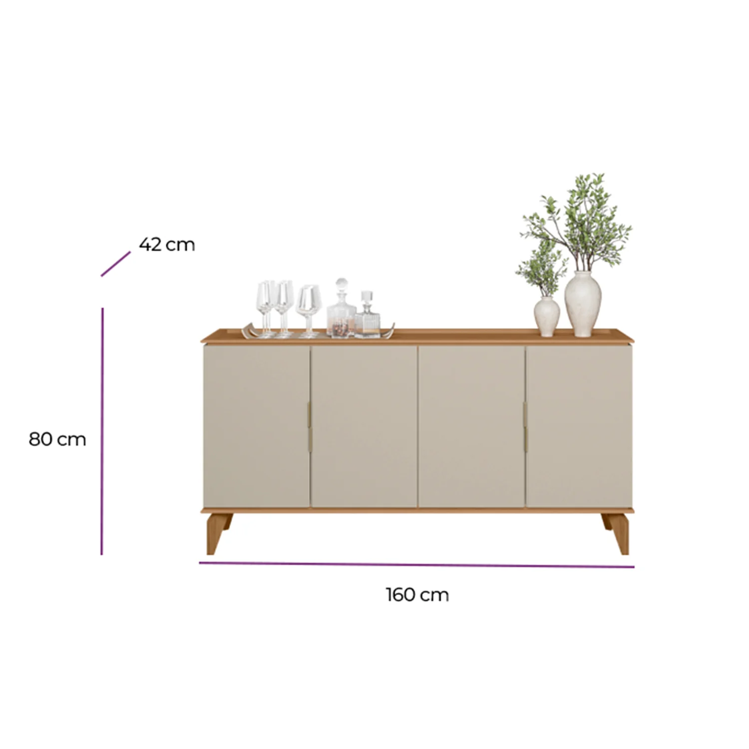 Bifé Viena Natural, Off White 160X89X42 - Image 6
