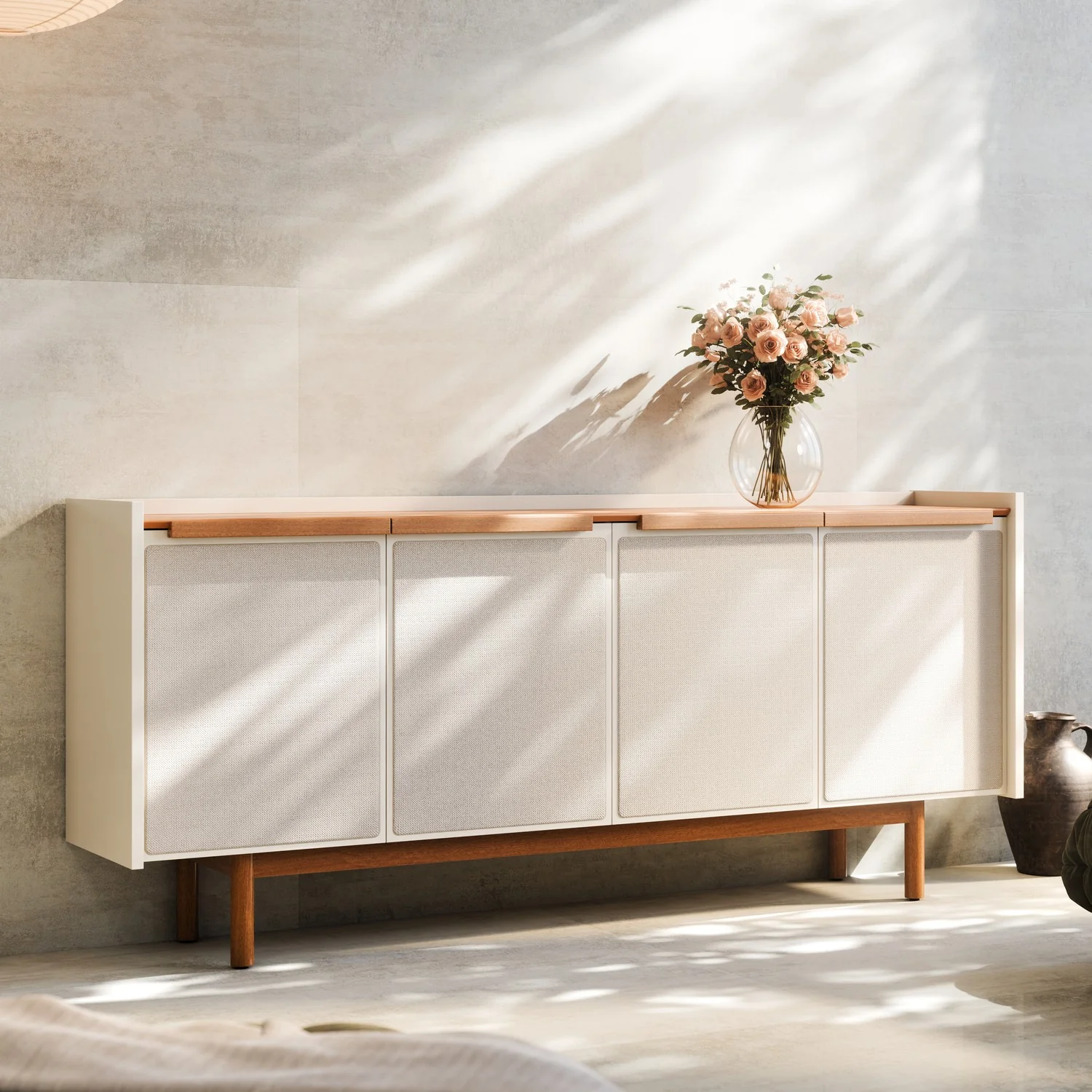 Bifé Zoe Off White, Natural Malla 80X160X39 - Image 2