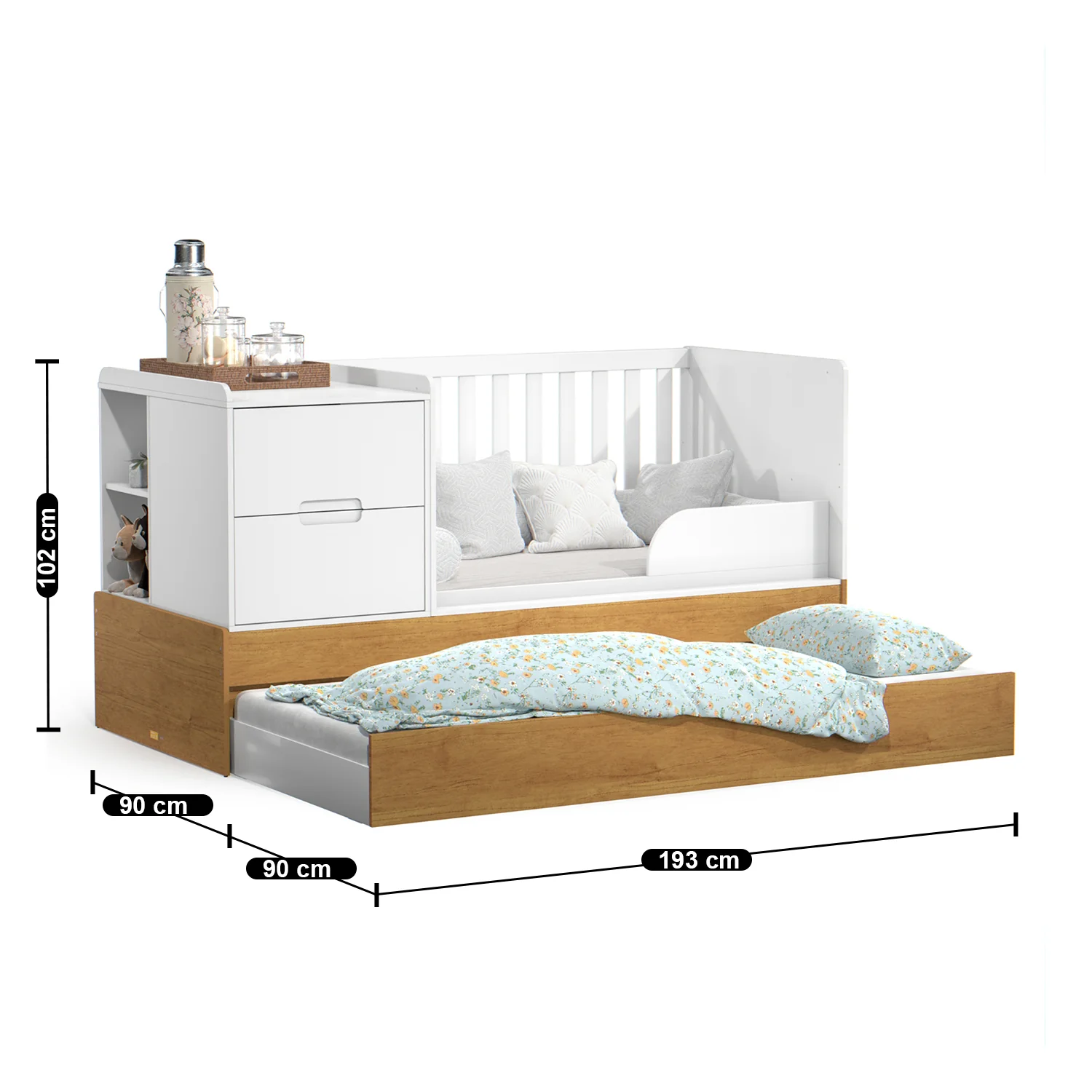 Cama Cuna Para Bebé Moys Blanco, Miel - Image 11