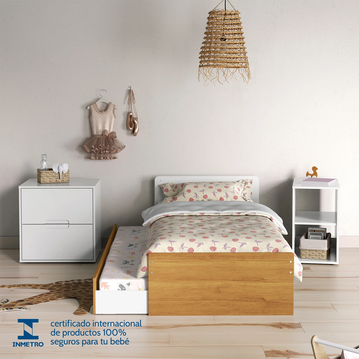 Cama Cuna Para Bebé Moys Blanco, Miel - Image 3