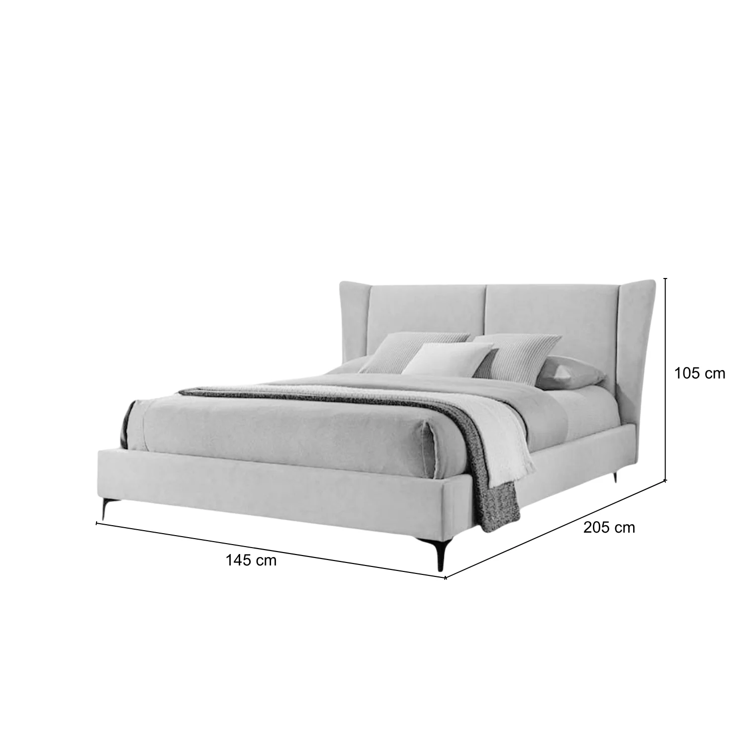 Cama Doble Adelle Gris - Image 2