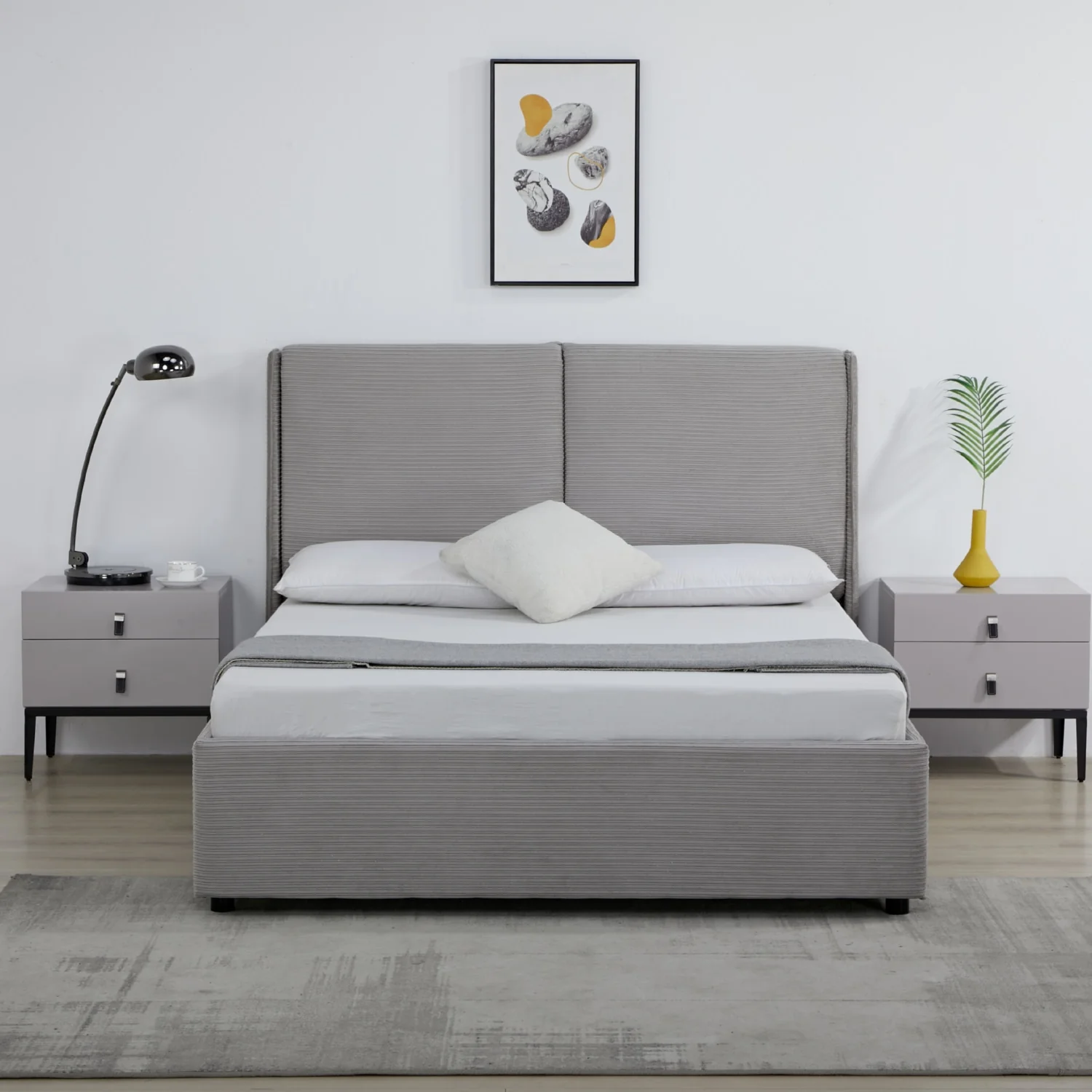 Cama Doble Arlette Gris - Image 2