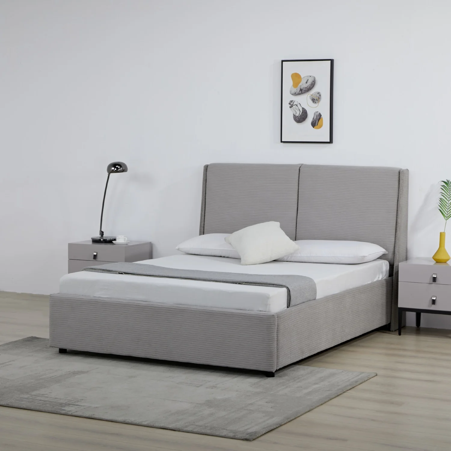 Cama Doble Arlette Gris - Image 3