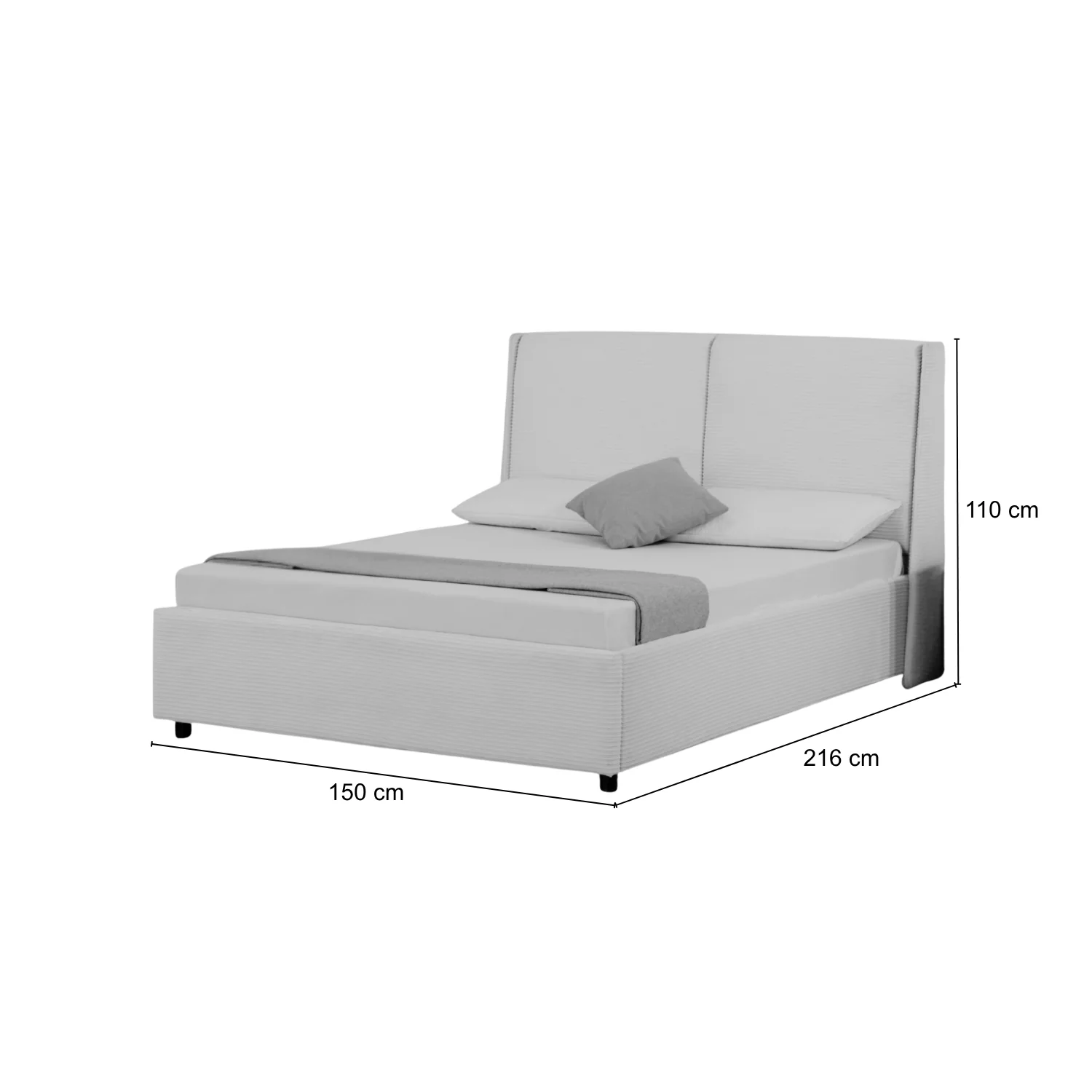 Cama Doble Arlette Gris - Image 7
