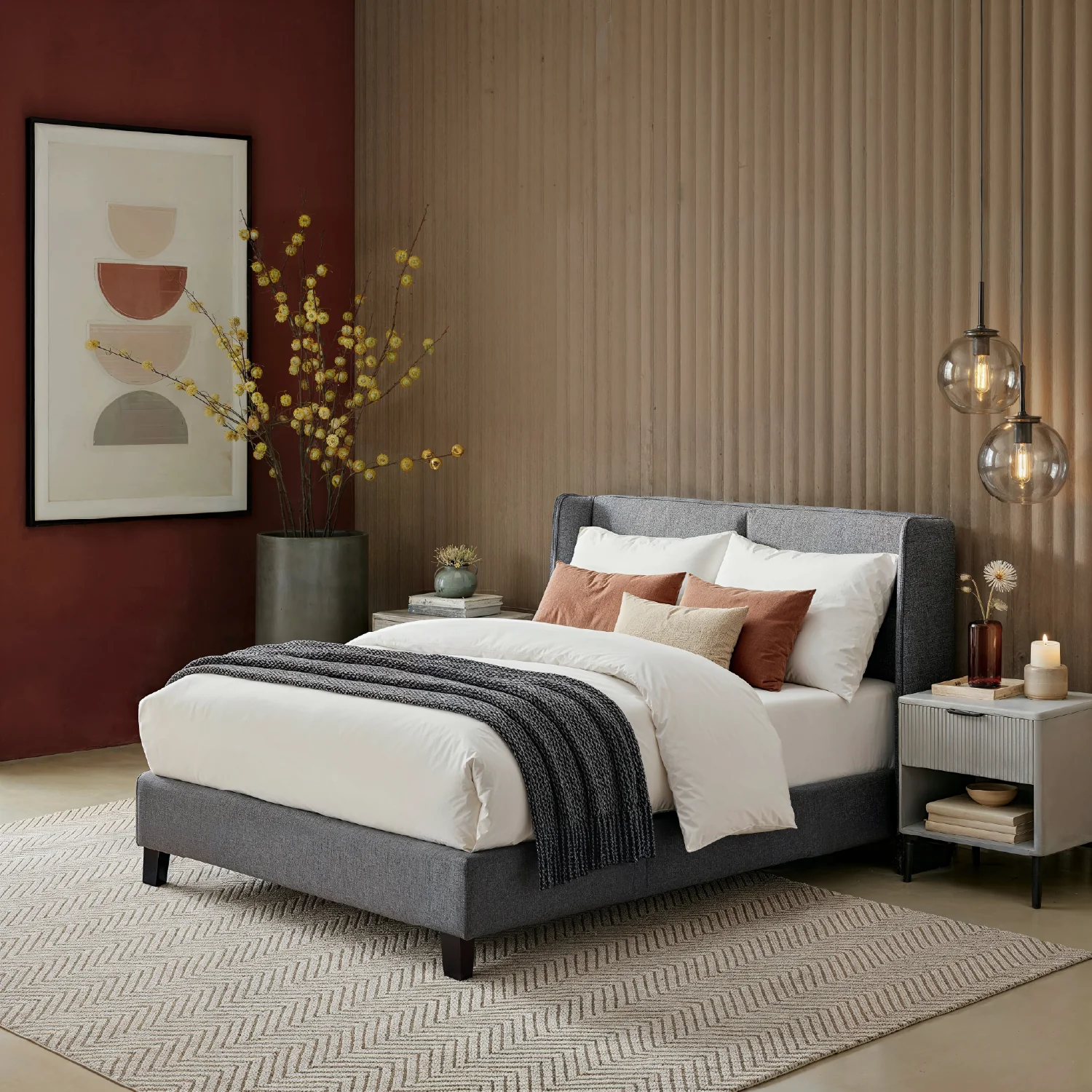 Cama Doble Barcelona Gris Plomo - Image 2