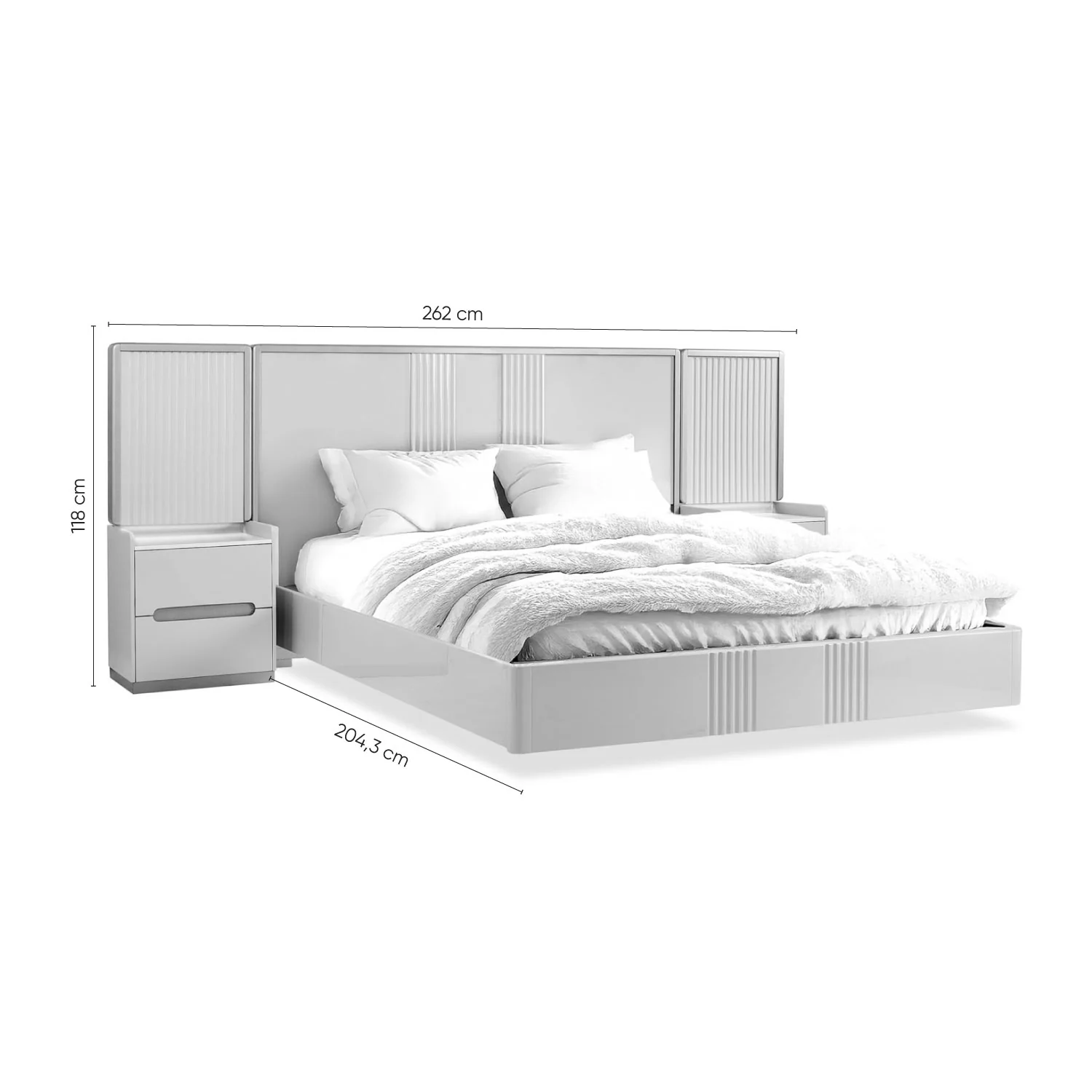 Cama Doble Bilbao Greige, Champaña - Image 8