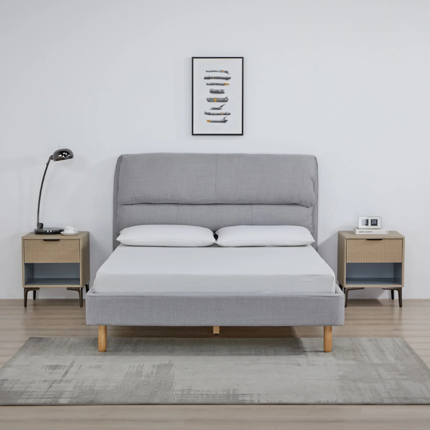 Cama Doble Cameron Beige - Image 2
