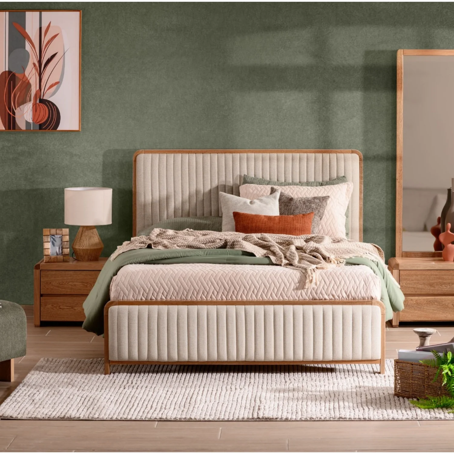 Cama Doble Celeste Eurolino Beige, Natural - Image 2