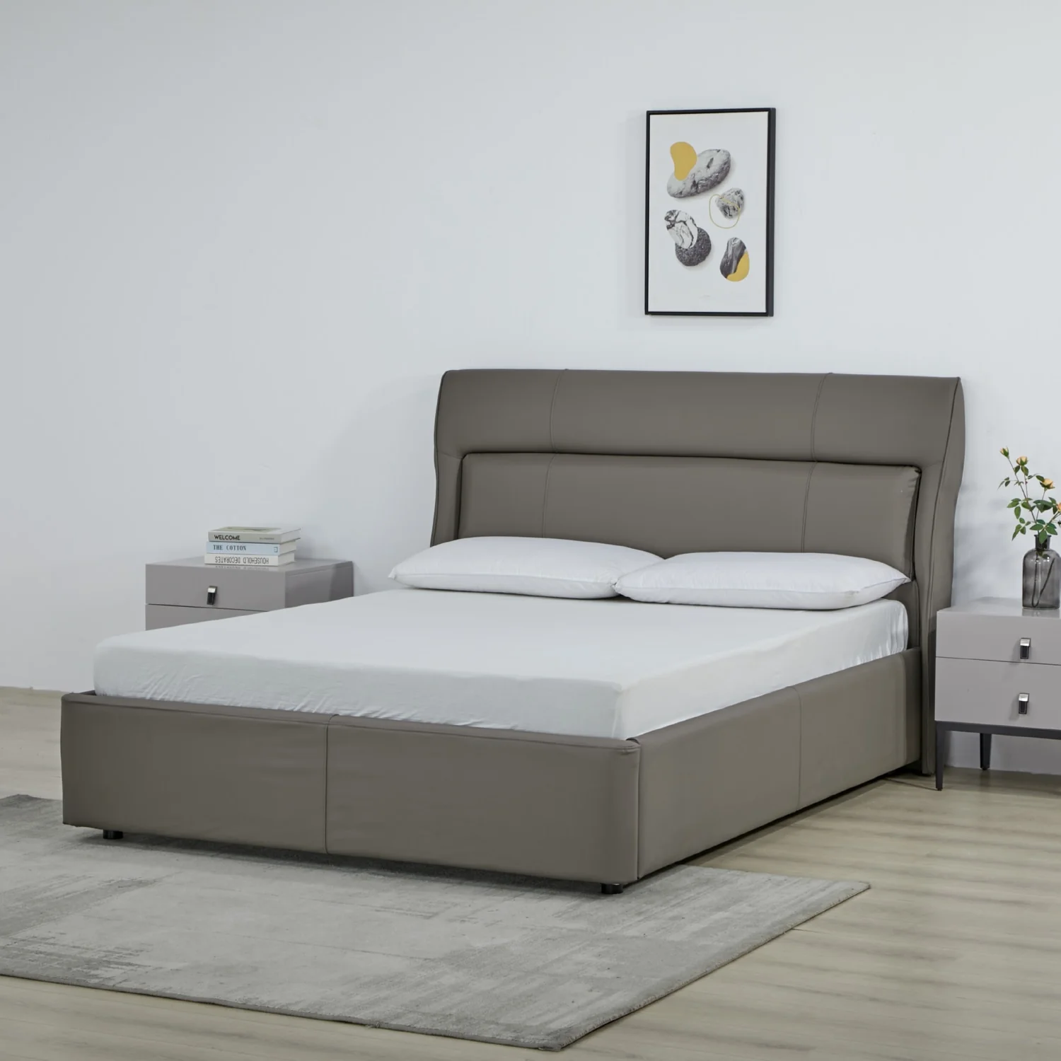 Cama Doble Ghala Taupe - Image 2