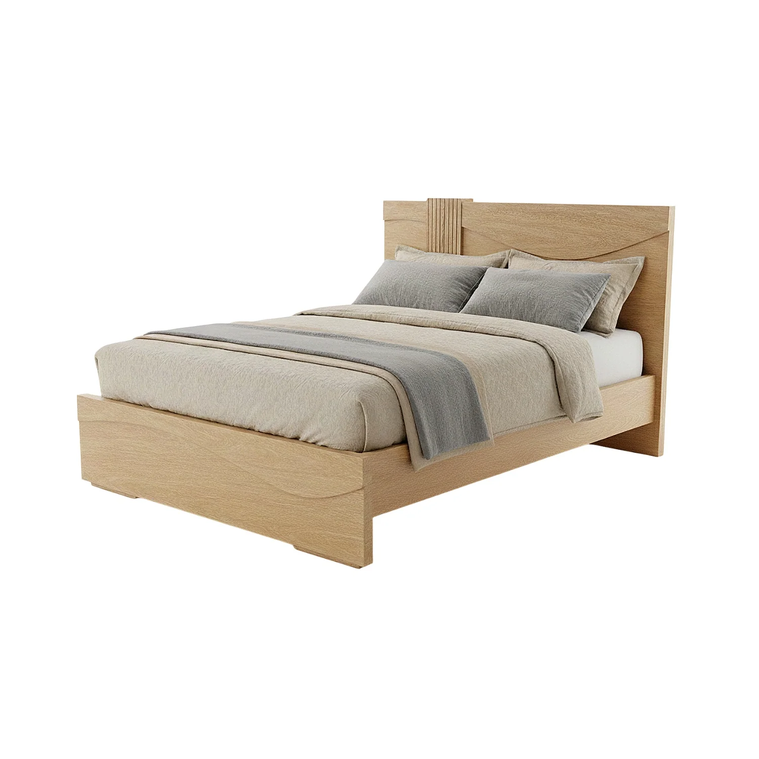 Cama Doble Keneth Natural