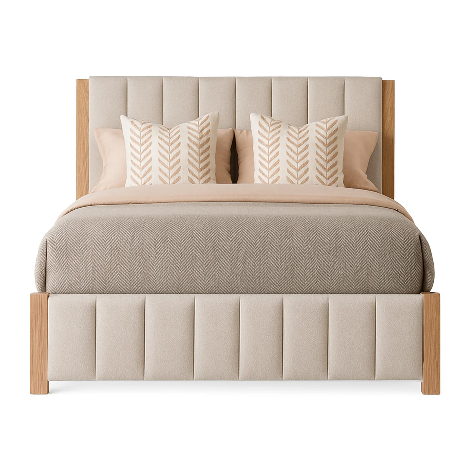 Cama Doble Nepal Eurolino Beige, Natural - Image 4