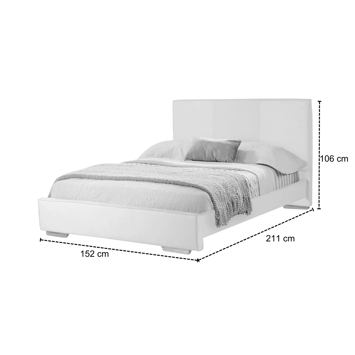 Cama Doble Tokyo Microfibra Gris, Natural - Image 4