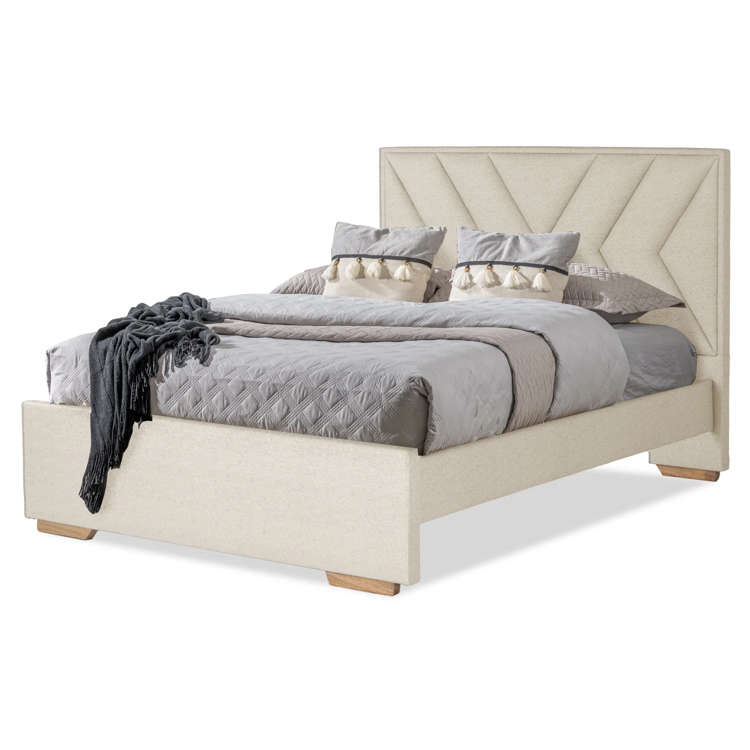 Cama Doble Vallarta Eurolino Marfil