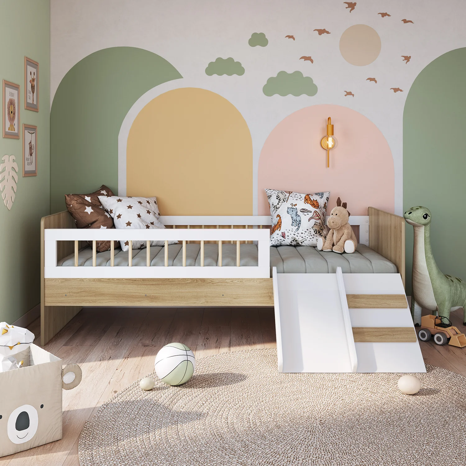 Cama Infantil 0.90 Alexa Natural, Blanco - Image 2