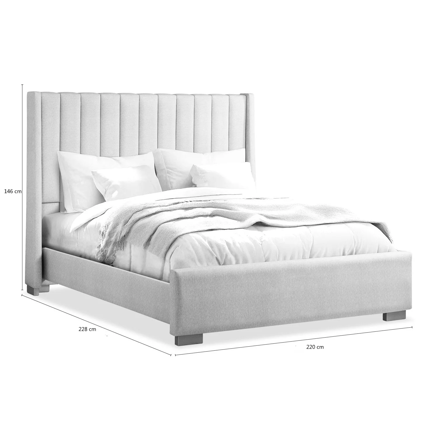 Cama King Harrison Eurolino Plata, Champaña - Image 4