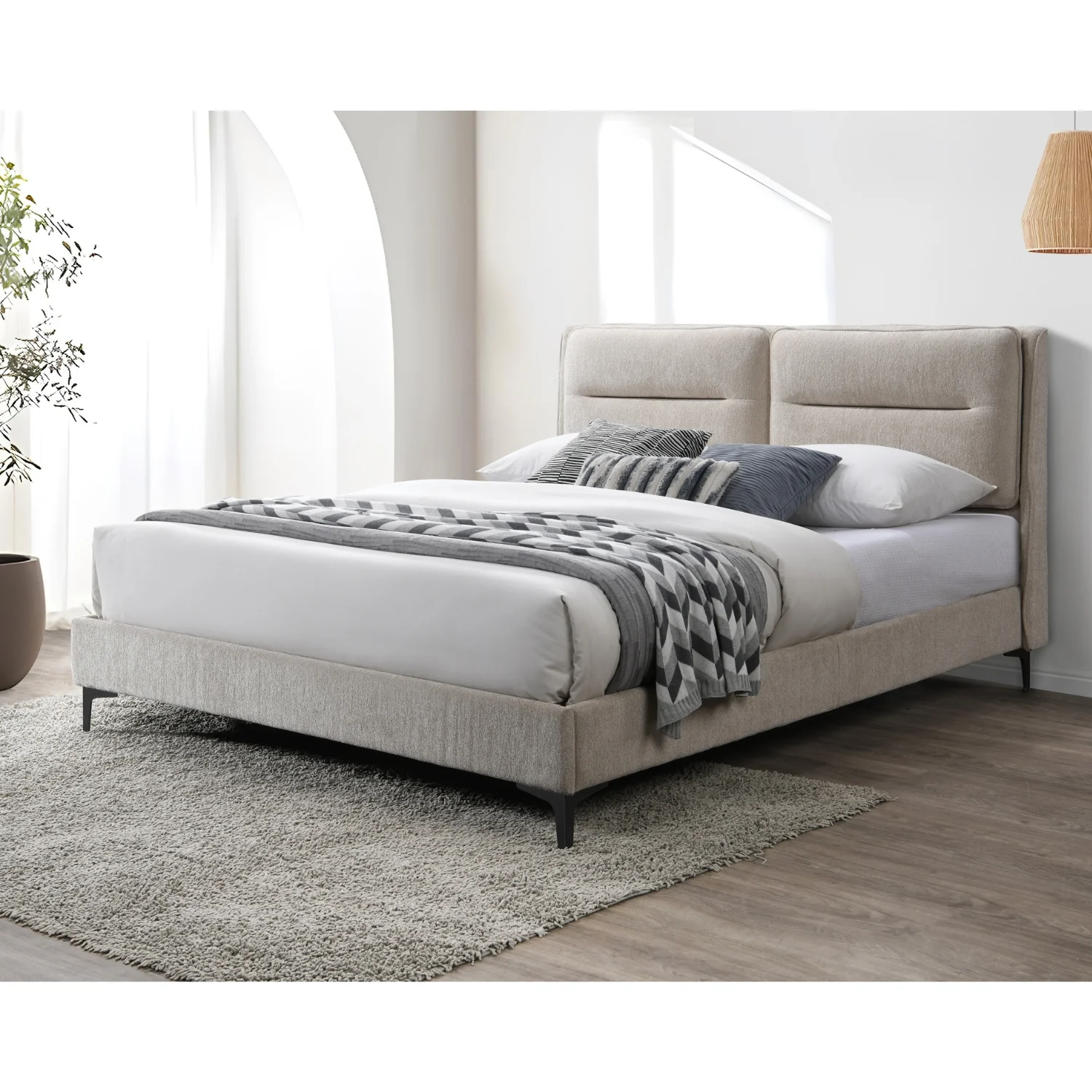 Cama Queen Barton Beige - Image 2