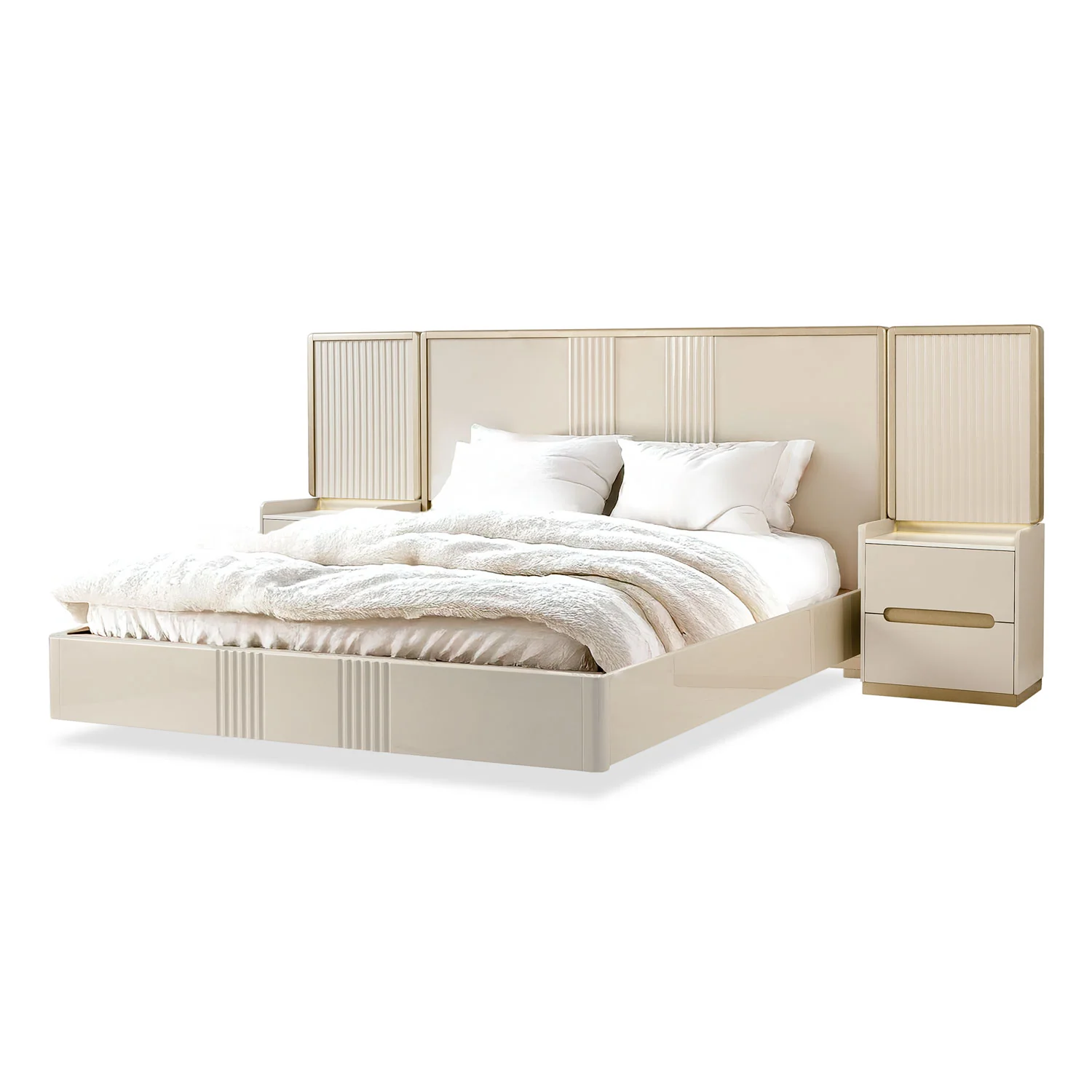 Cama Queen Bilbao Greige, Champaña