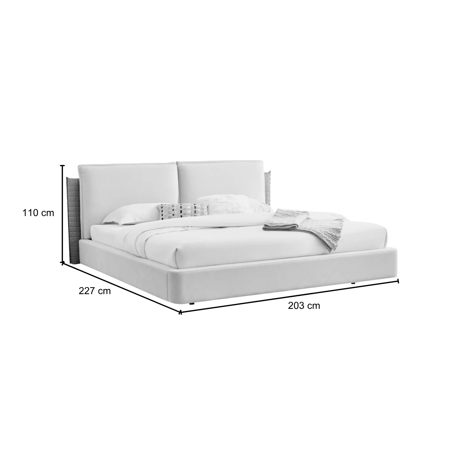 Cama Queen Lincon Velvet Gris - Image 12
