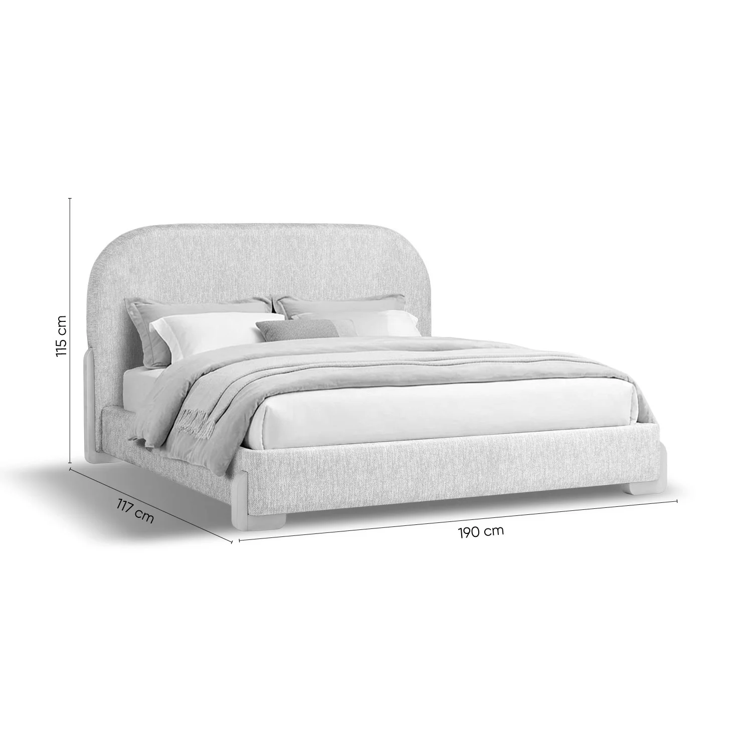 Cama Queen London Microfibra Crudo, Latte. - Image 4