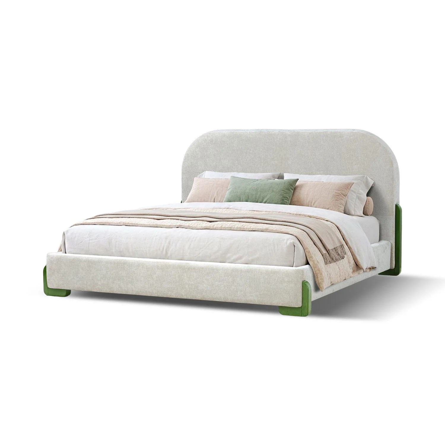 Cama Queen London Velvet Verde