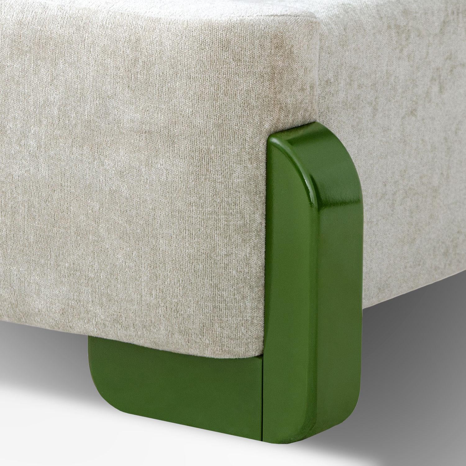 Cama Queen London Velvet Verde - Image 3