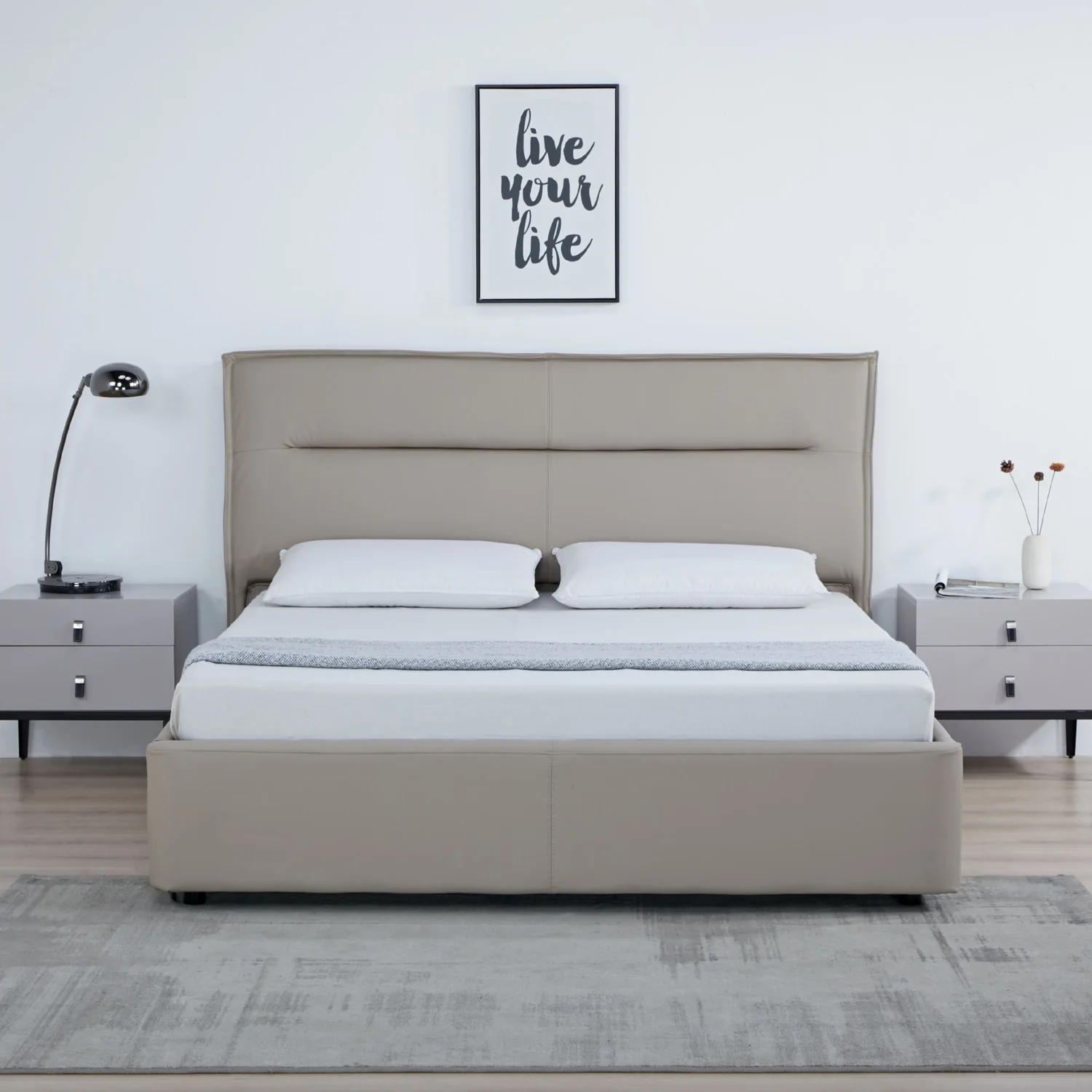 Cama Queen Luka Beige - Image 2