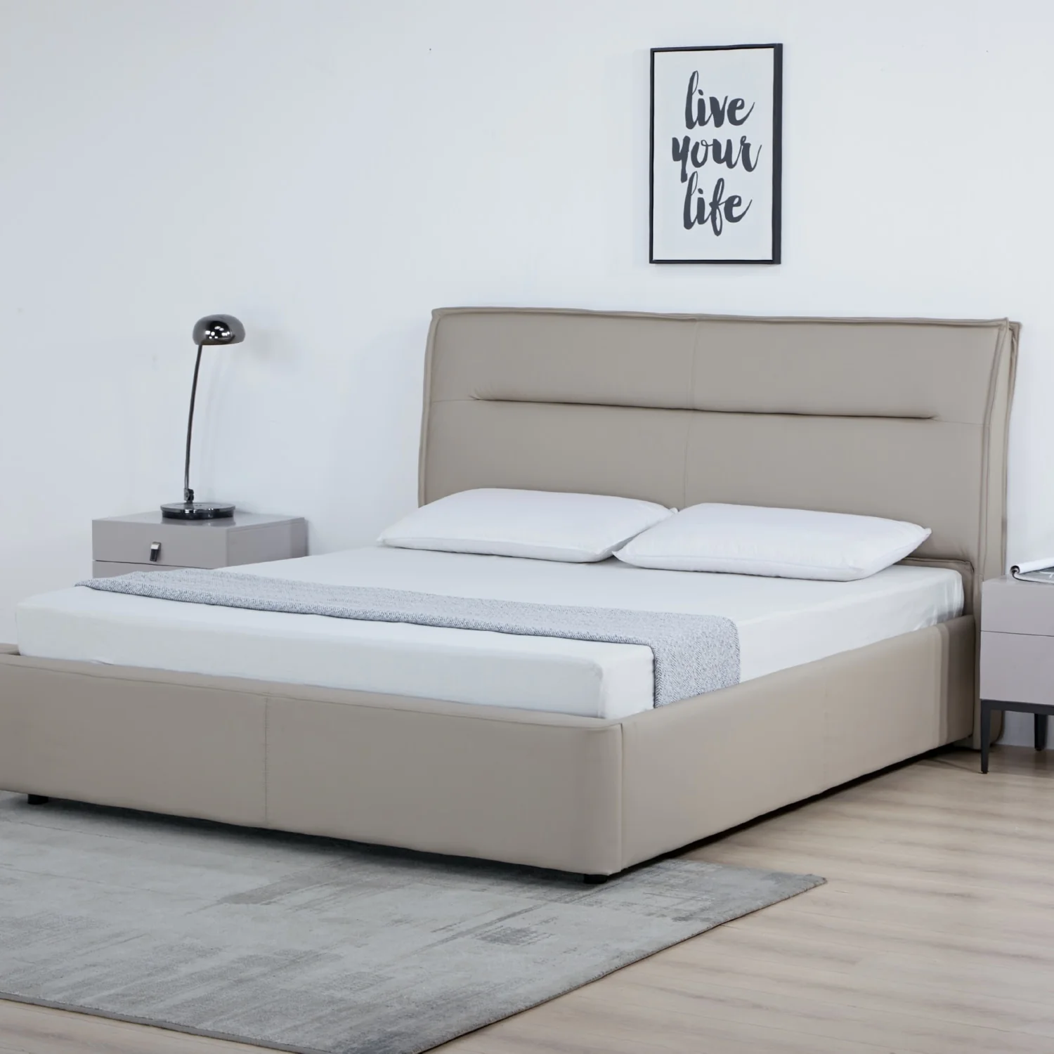 Cama Queen Luka Beige - Image 3