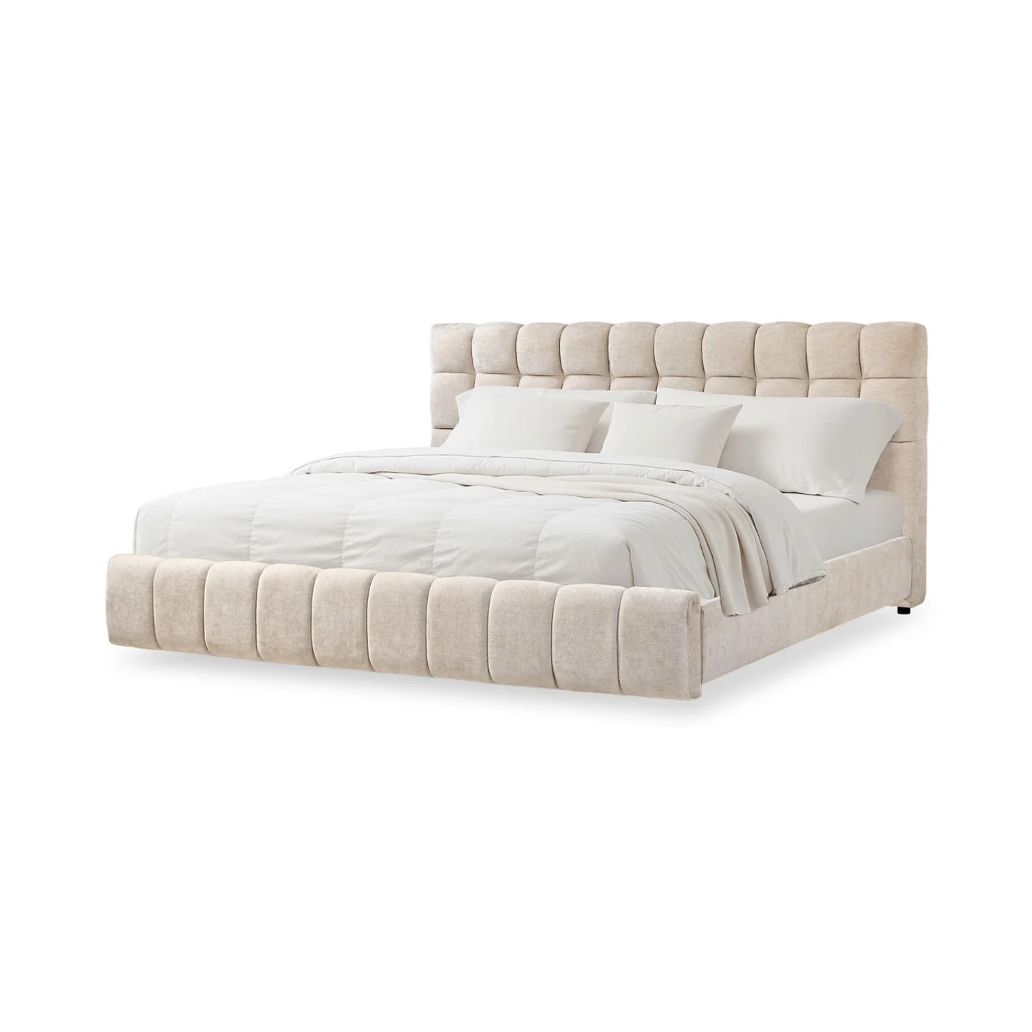 Cama Queen Oklam Microfibra Touch Almendra