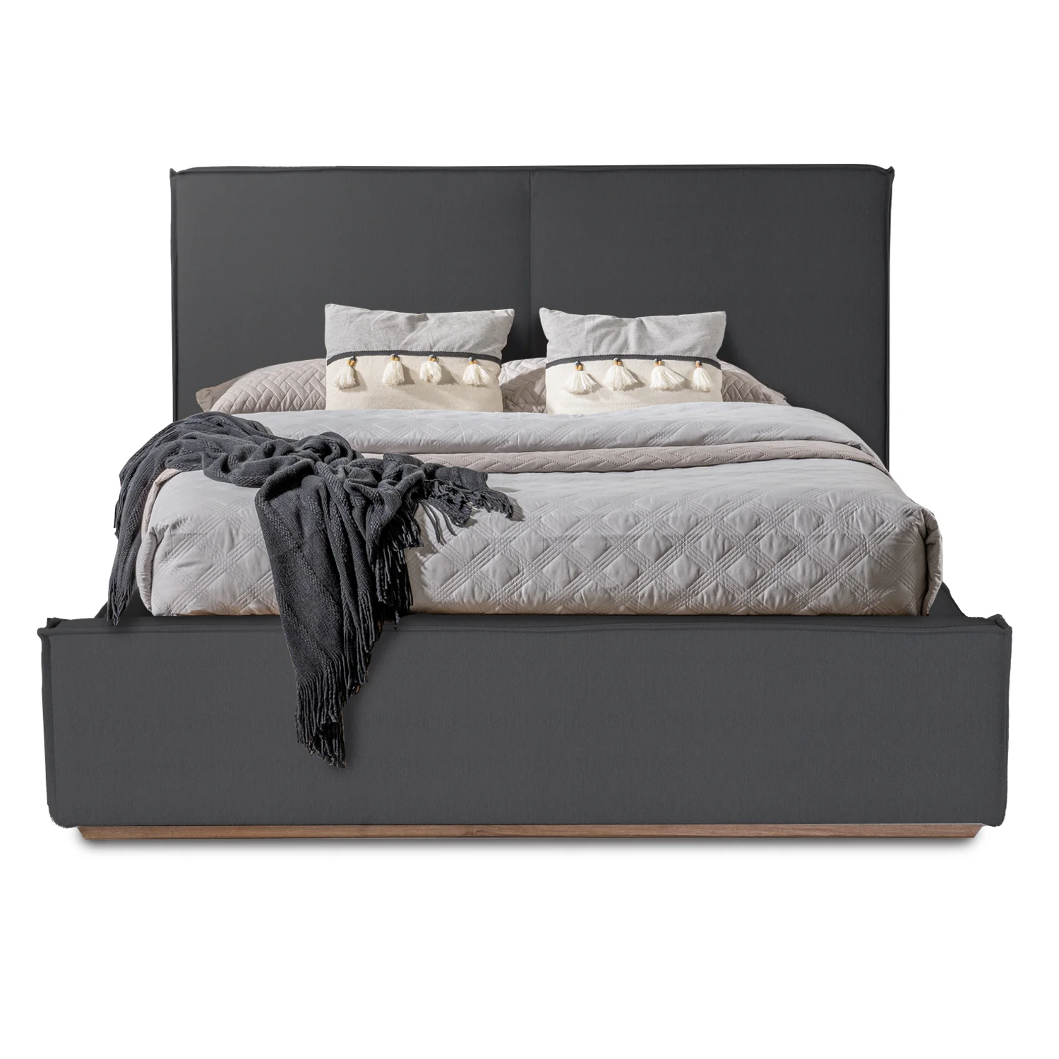 Cama Queen Tanner Microfibra Gris - Image 3