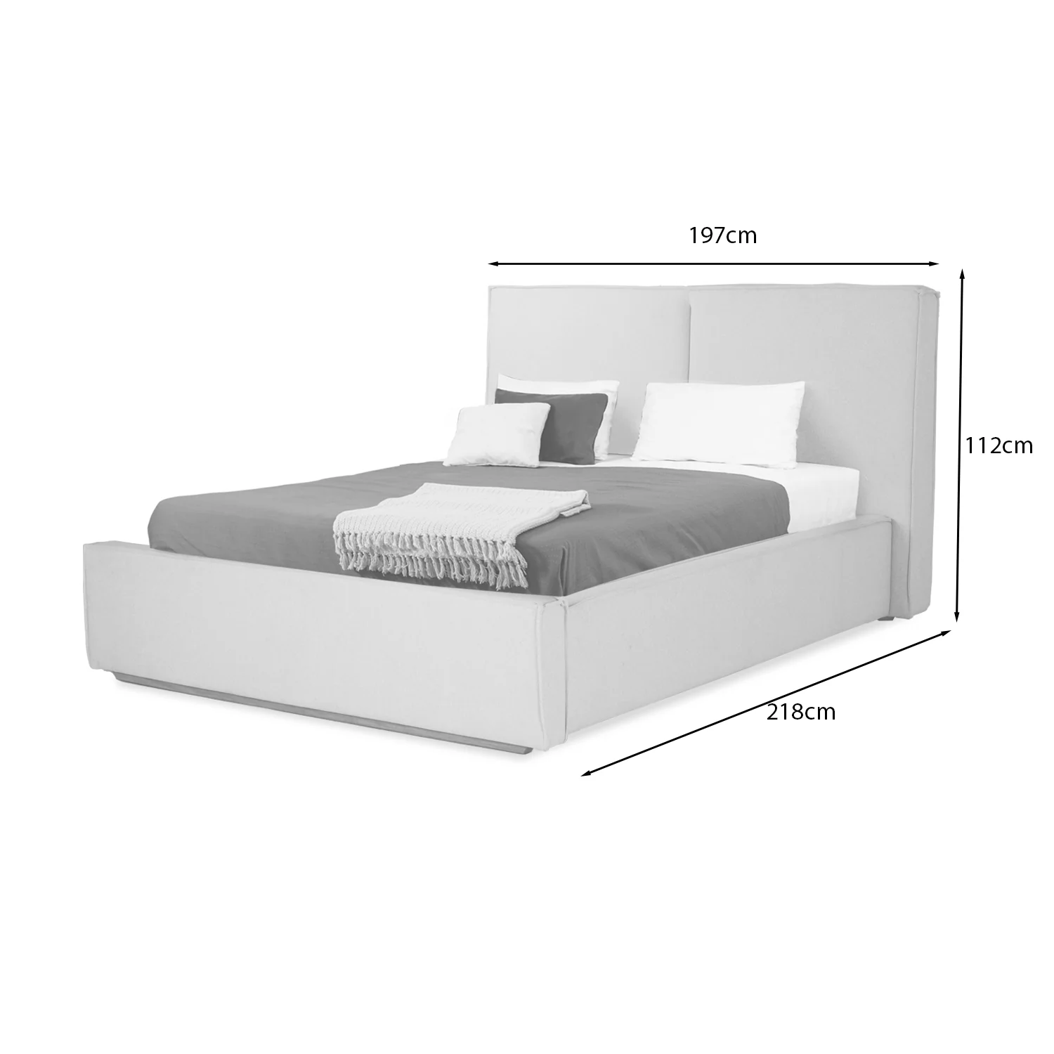Cama Queen Tanner Microfibra Gris - Image 4
