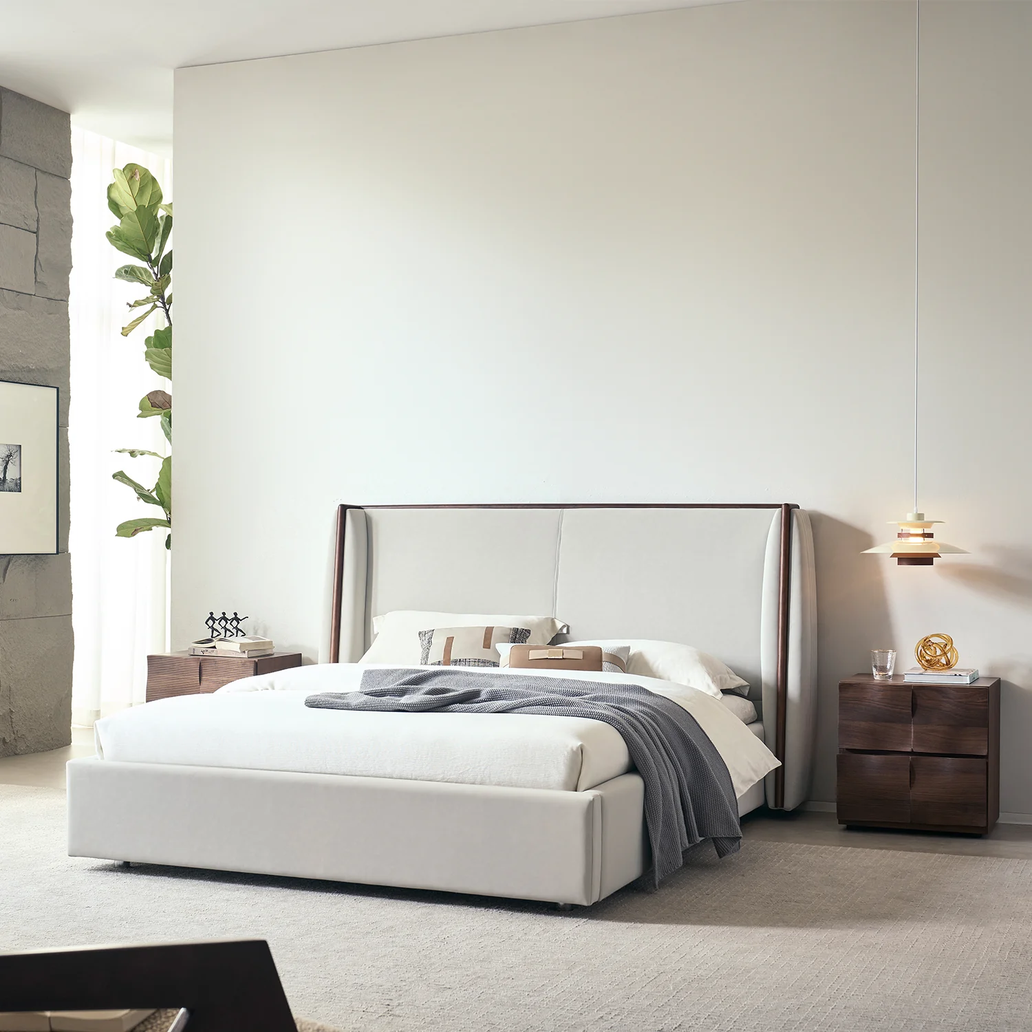 Cama Queen Taylor Velvet Beige - Image 2
