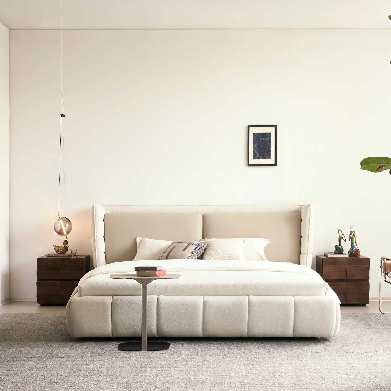Cama Queen Toscana Velvet Beige - Image 3