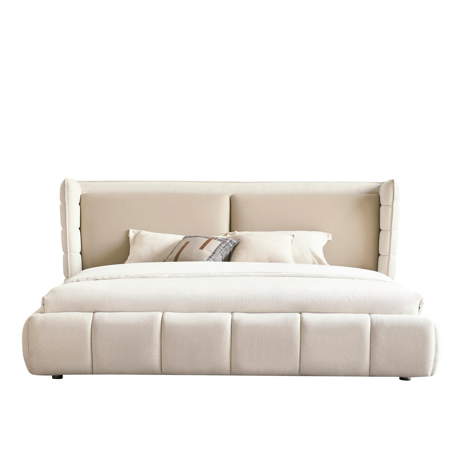 Cama Queen Toscana Velvet Beige - Image 4