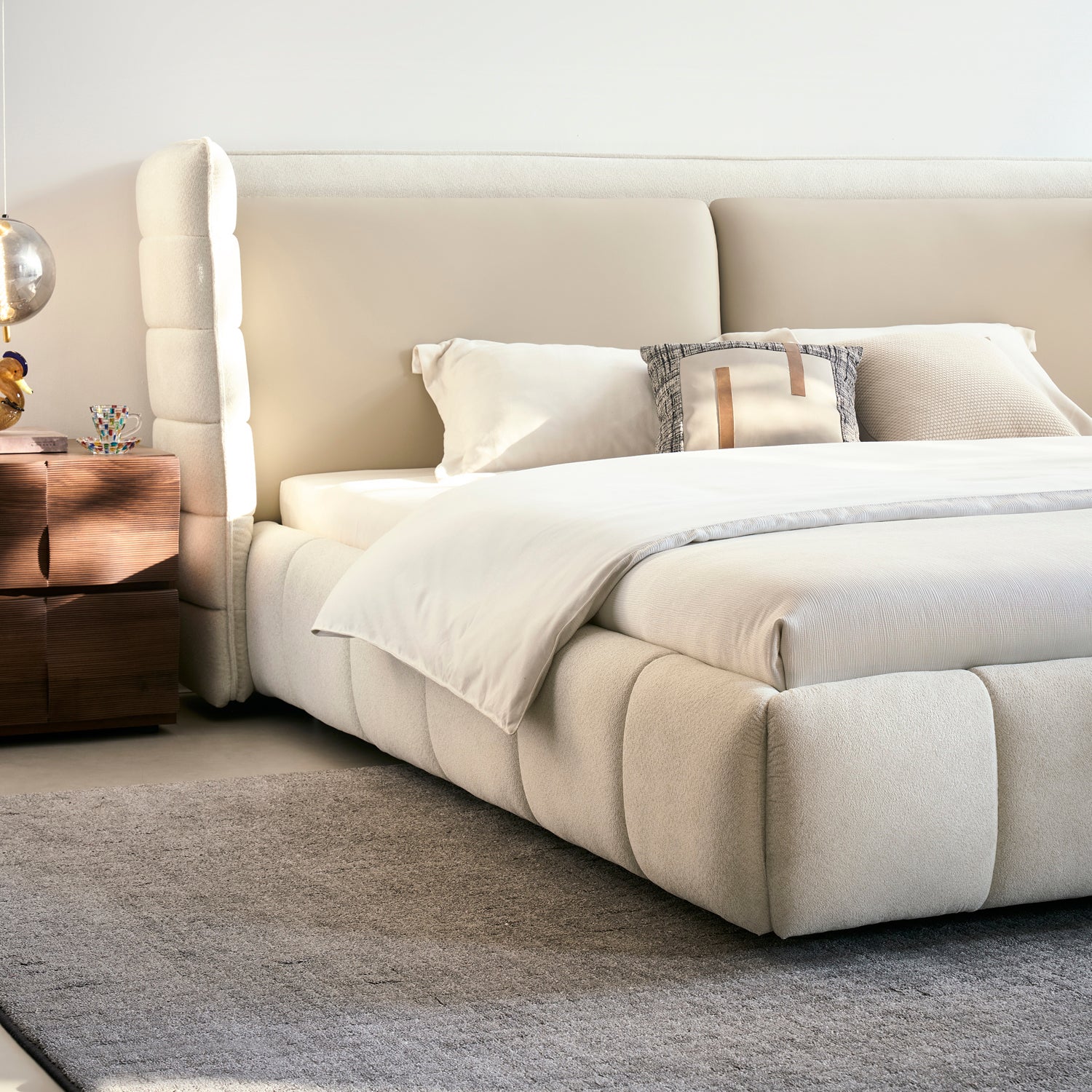 Cama Queen Toscana Velvet Beige - Image 7