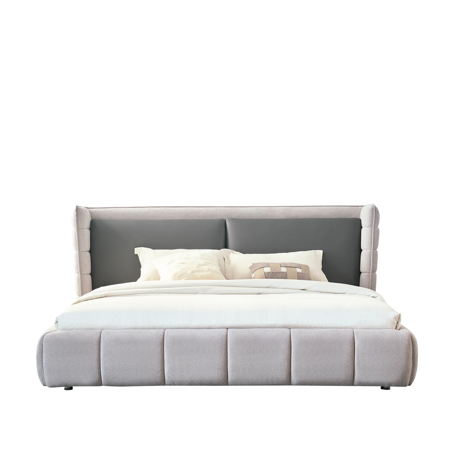 Cama Queen Toscana Velvet Gris - Image 4