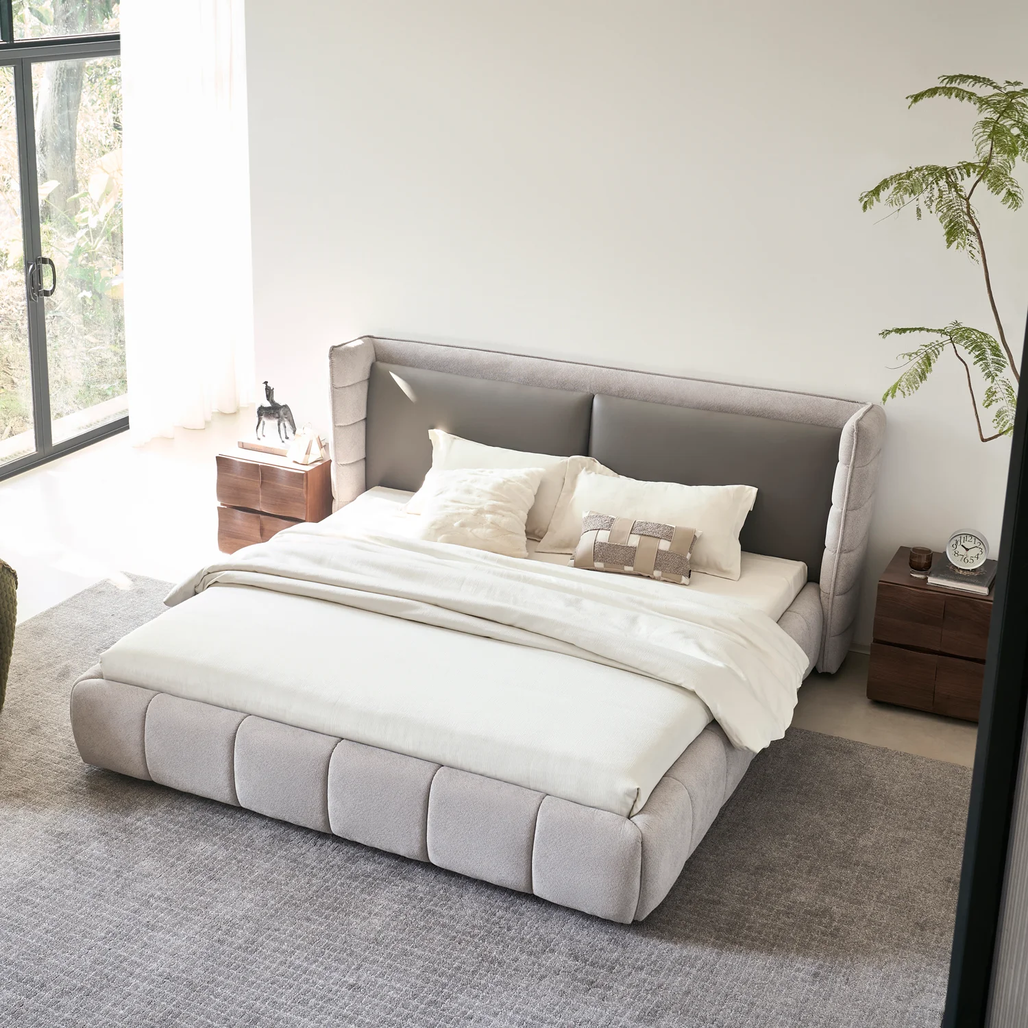 Cama Queen Toscana Velvet Gris - Image 5