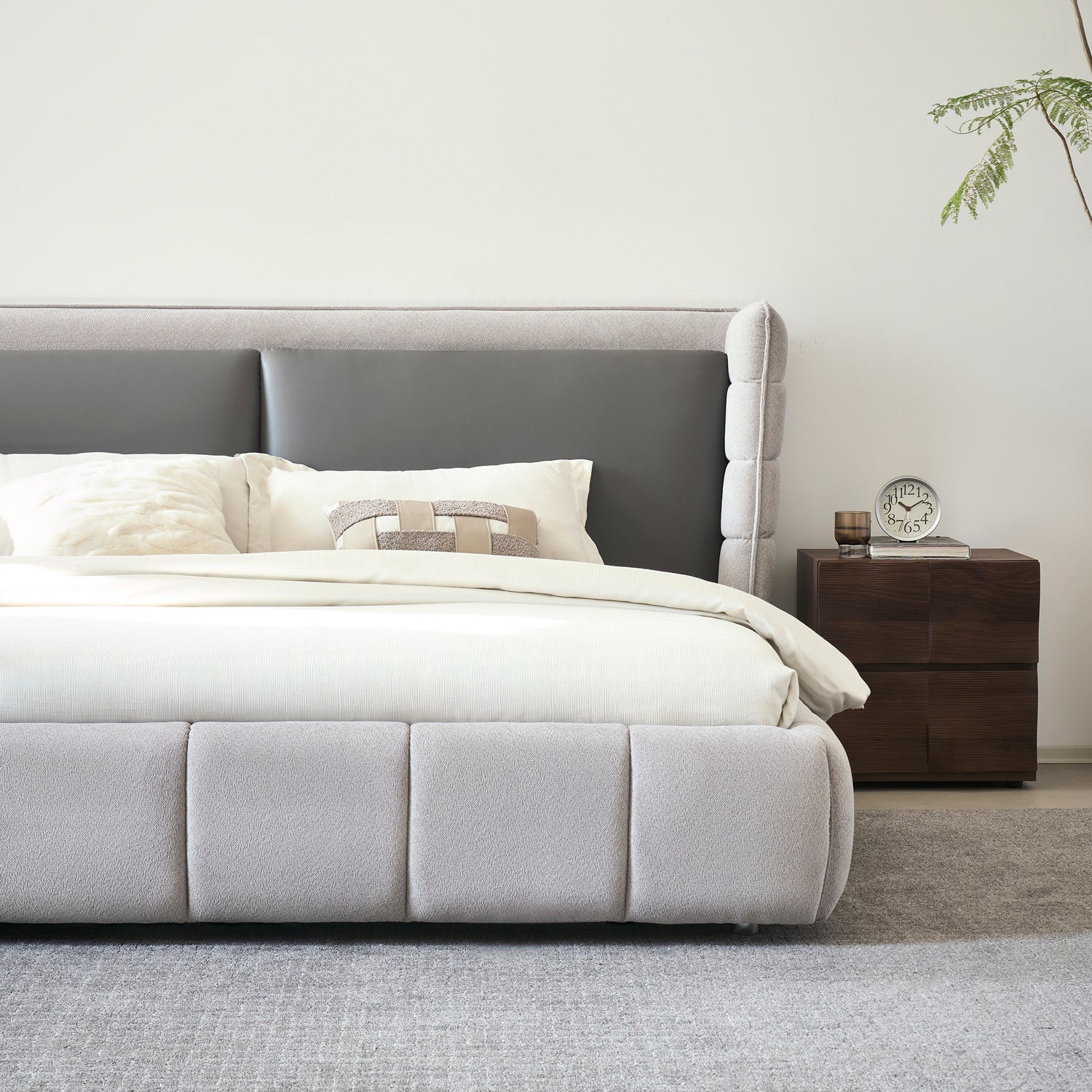 Cama Queen Toscana Velvet Gris - Image 6