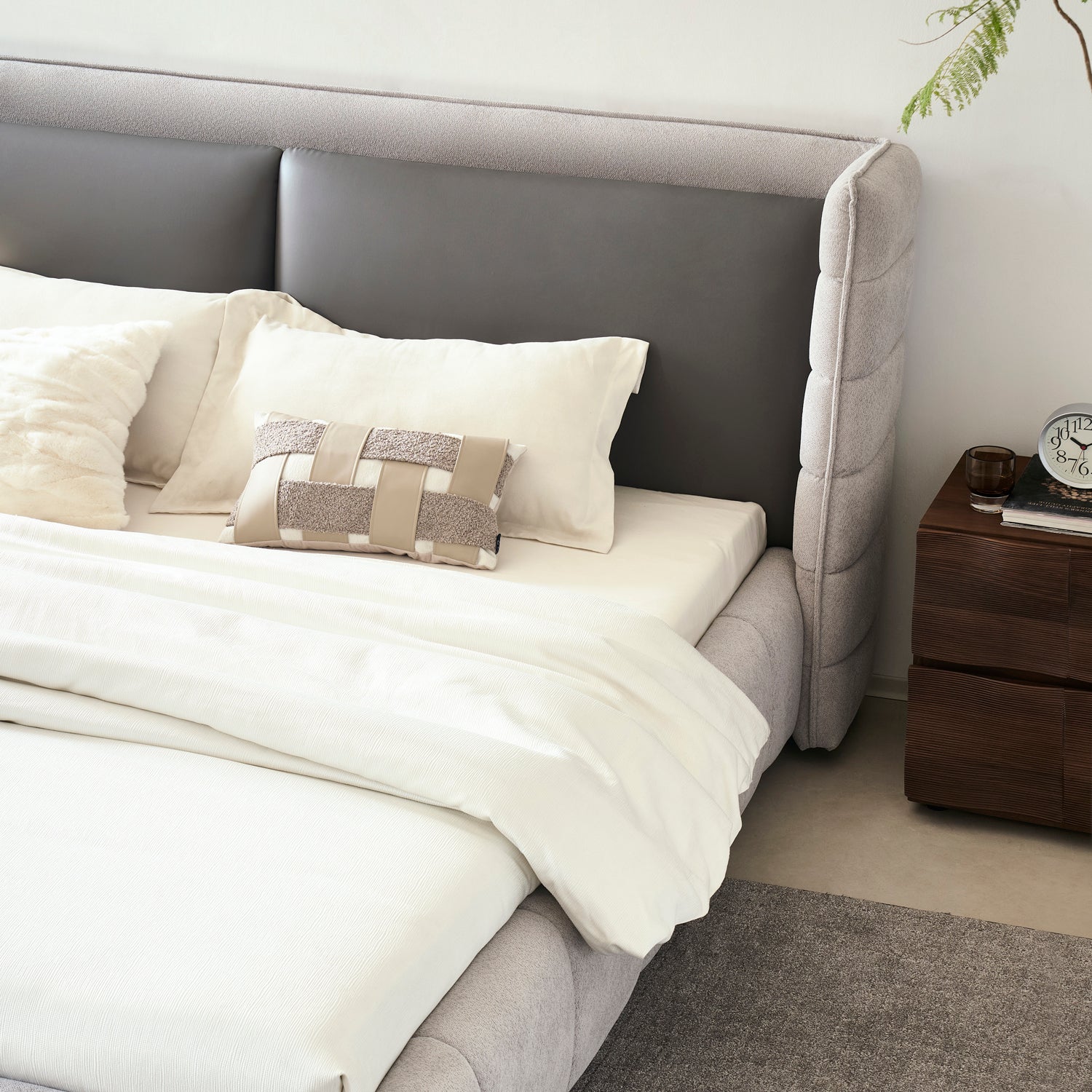 Cama Queen Toscana Velvet Gris - Image 7