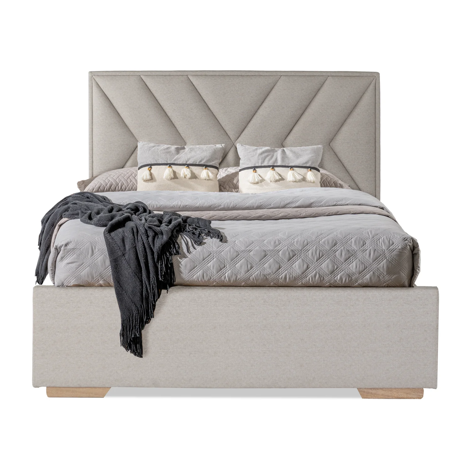 Cama Queen Vallarta Eurolino Taupe