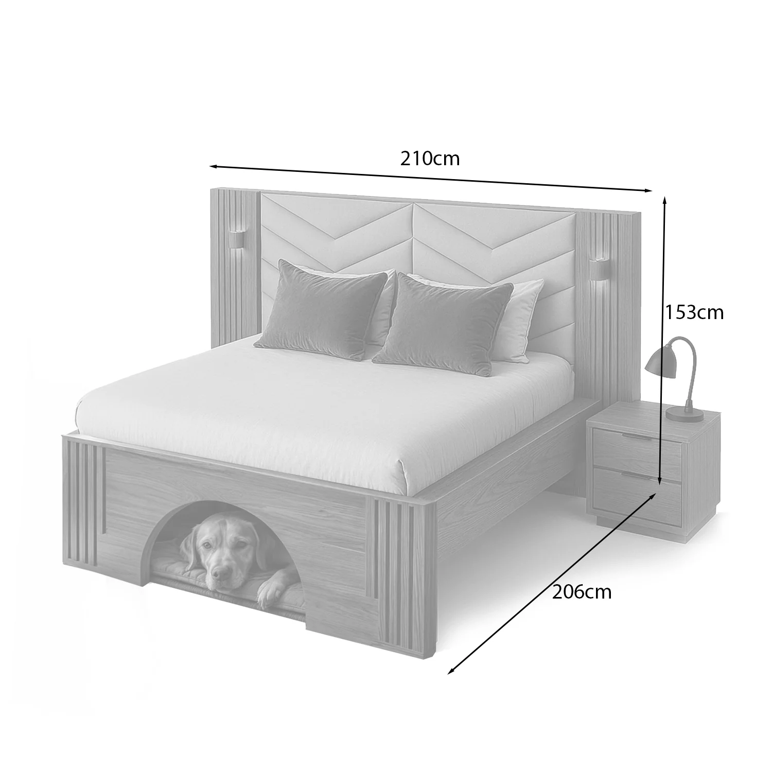 Cama Quen Gael Marfil, Natural - Image 4
