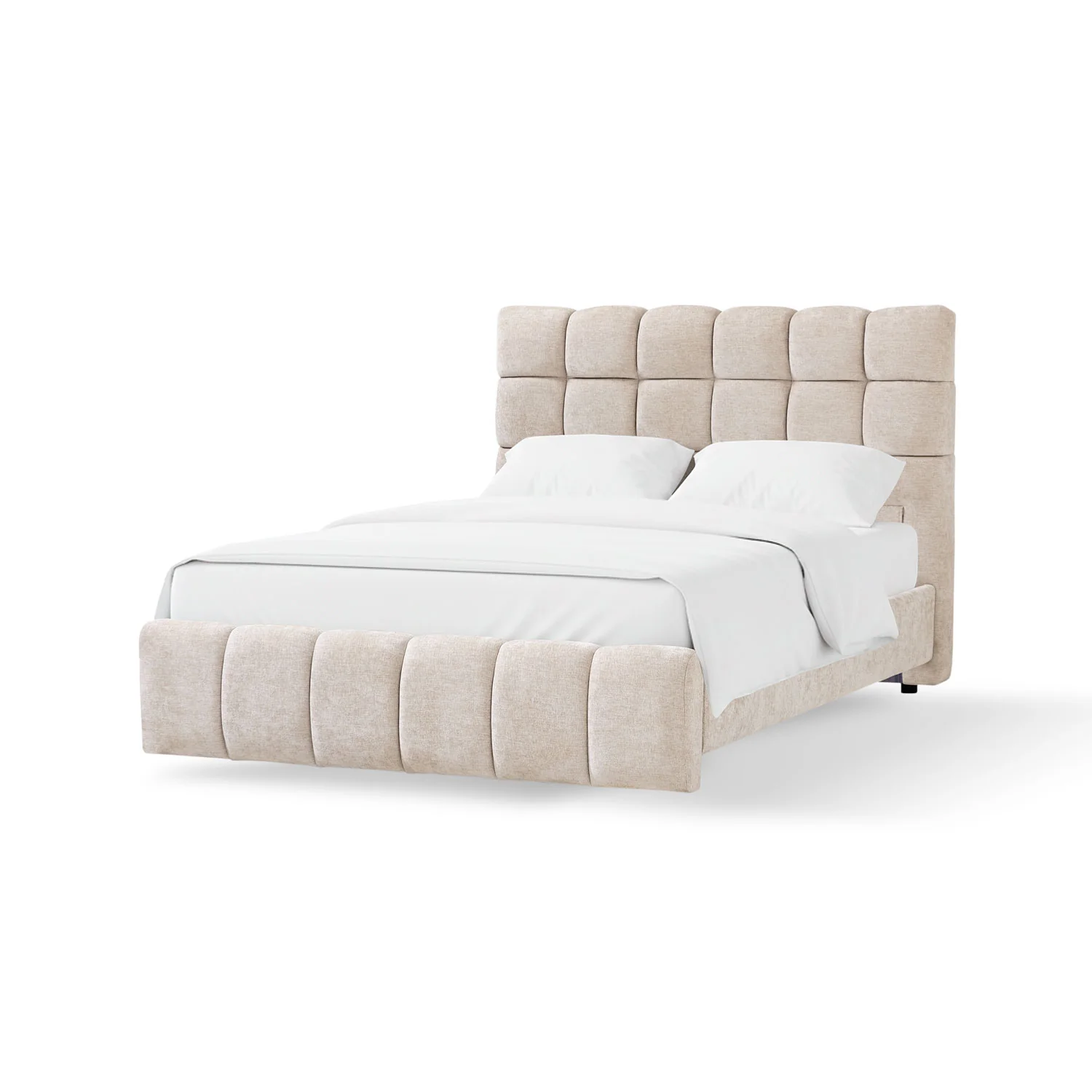 Cama Semi Doble Oklam Microfibra Touch Almendra