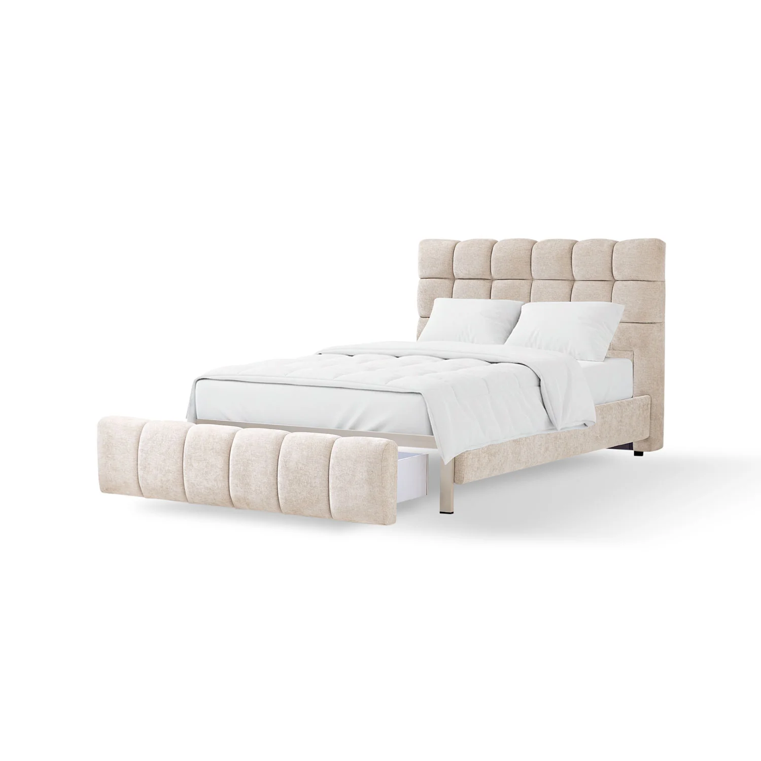 Cama Semi Doble Oklam Microfibra Touch Almendra - Image 4