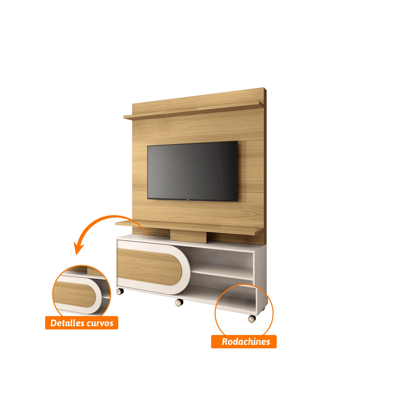 Centro De Entretenimiento Orly  Natural, Off White 136X190X39 - Image 4